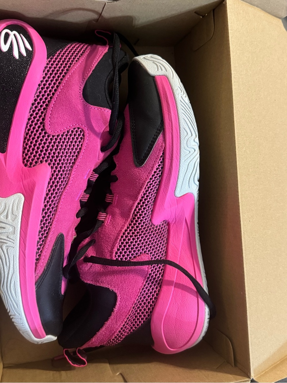 Pink Women's Athletic Sneakers - Performance Basketball Shoes - Picture 2 of 5